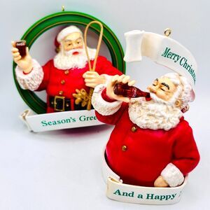 VINTAGE Coca-Cola Trim-a-Tree Collection Christmas Ornament 2 Pack - 1934 & 1949